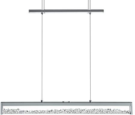 EGLO LED Kristall Pendellampe Cardito 1, 1 flammige Pendelleuchte, Hängeleuchte aus Aluminium, Stahl, Farbe: Chrom, Glas: Kristalle klar, touch dimmbar, Weißtöne einstellbar, höhenverstellbar
