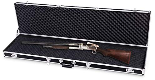 COSTWAY Waffenkoffer Gewehrkoffer Munitionskoffer Jagdkoffer Alukoffer, Pistolenkoffer abschließbar, Flintenkoffer Aluminiumlegierung, Waffe Langwaffe Koffer 134x35x12cm(Schwarz)