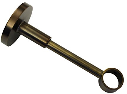 Gardinia Träger mit Metallmontageplatte für Gardinenstangen, 1-läufig, Geschlossen, Alle Montage-Teile inklusive, Serie Chicago, Durchmesser 20 mm, Bronze, 31368