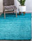 Unique Loom Solo Solid Shag Kollektion Moderner Plüsch-Hochflor Teppich, Aqua Blau, 152 x 244 cm