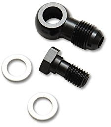Vibrant Performance 11525 11525-6AN Banjo-Verbindungsstück, männlich, 16 mm x 1,5 metrisch, Aluminium + 2 Unterlegscheiben