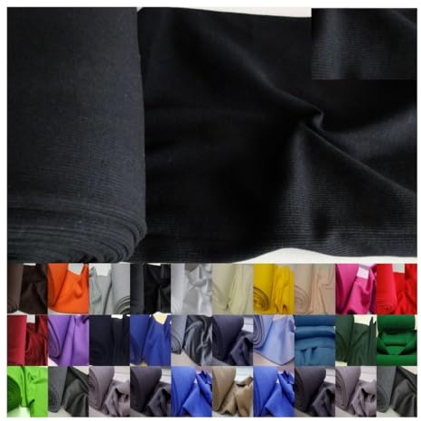 Fabrics-City schwarz bi-stretch Bündchenstoff Strickschlauch für Mode, Sport, Kinder, diy, bequeme, elastische, vielseitige Textilware Nähen, Kleidung, Accessoires Stoff, 2779