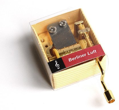 Miniatur-Spieluhr Berliner Luft mit mechanischem Handkurbel-Musikwerk