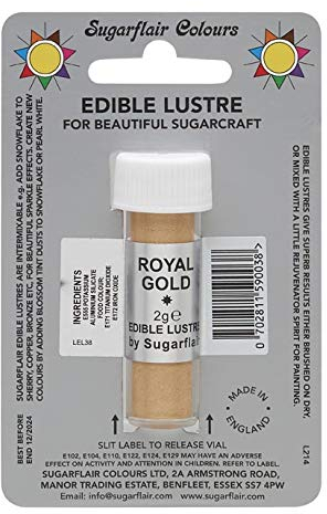 Sugarflair New Edible Lustre Powder - Royal Gold
