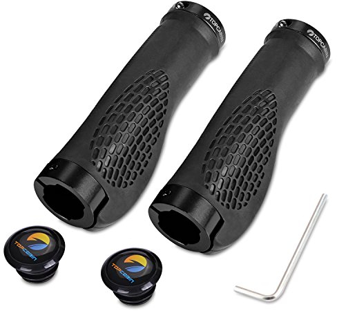 TOPCABIN 1 Paar Fahrradgriffe,Zwei Enden Schraubgriffe,ergonomische Struktur Fahrrad Griffe,Rad MTB MXB Lenkergriffe (Schwarz)