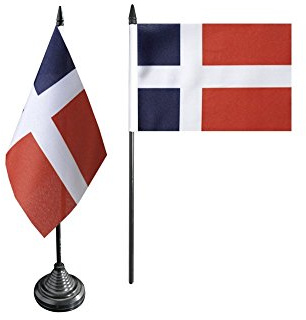 Flaggenfritze Tischflagge Saarprotektorat 1947–1956 10 x 15 cm, saarländische Flagge, reißfestes Polyester, farbintensiver Siebdruck, kleine Fahne mit Kunststoff-Sockel