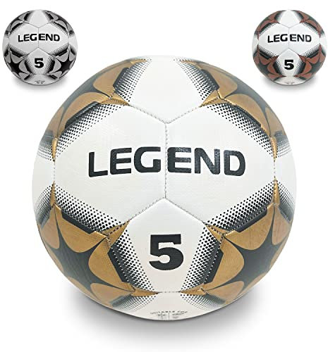 MONDO g-Multicolore-13712 Italia Toys-Pallone da Calcio cucito LEGEND-size 5-400 g-colore bianco/nero/oro-13989, Multicolore, 5, 13989