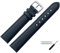 MARBURGER Uhrenarmband 22mm Leder Blau Silber Glatt Mit Naht - Montage Set 7942251000120