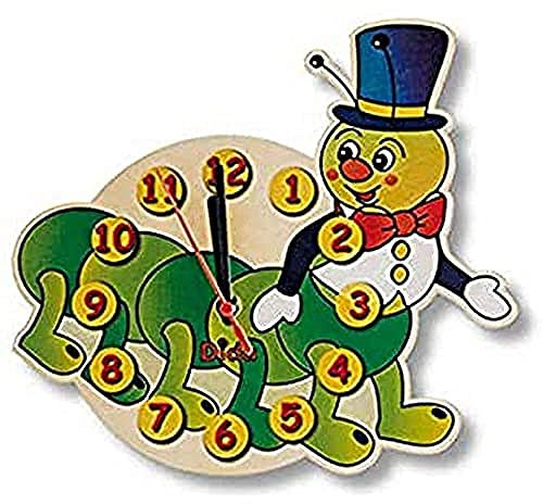 Dida - Wanduhr Raupe, Analoge Uhr Zum Aufhängen Für Das Kinderzimmer, Die Lustige Raupe Ist EIN Ideales Kleines Geschenk, Optimal Auch Im Kindergarten