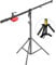 Pro Support d'Eclairage Hauteur 180cm Max avec Bras Girafe de 224cm et Contrepoids de 4kg pour Monolight, Lampe Stroboscopique, Lampe Annulaire, Softbox