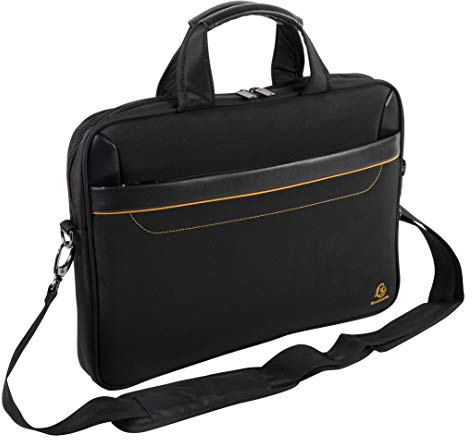 Exacompta 17434E Premium Laptop-Umhängetasche Exactive mit vielen Innentaschen wasserabweisend, passend für Laptops bis zu 15,6 ideal für Schule, Uni und Arbeit, schwarz