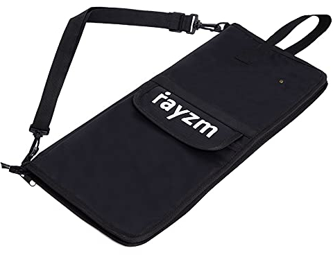 rayzm Sac de Tambour, Housse pour Baguettes de Polyester Standard avec Une poignée de Transport et Crochets de Tom au Plancher, à l'intérieur de 4 Fentes pour Un Maximum de 12 Paires de Baguettes