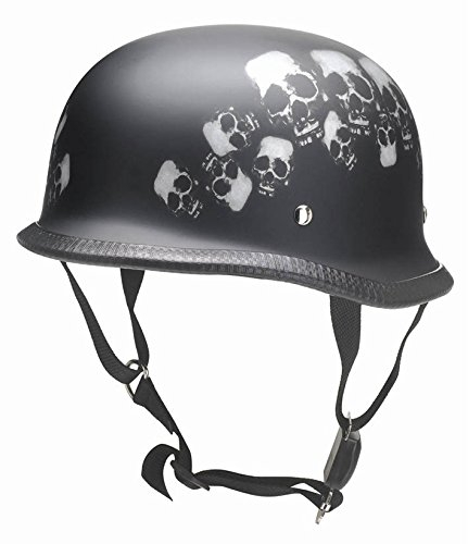 Kochmann Redbike Helm RK-305 Skull Fiberglas Gr. S Motorrad schwarz/matt Chopper