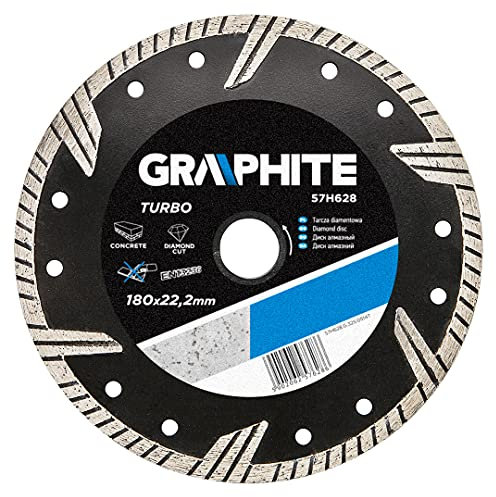 Graphite Professional Turbo Diamond disc Blade 180x22.2 Wet & Dry Cutting (GRA 57H628)