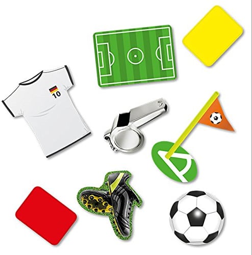 * XXL-Großkonfetti Fussball Spielfeld mit 24 großen Konfetti-Teilen * für eine Mottoparty oder Kindergeburtstag // Party Kinder Konfetti Deko Mottoparty Fußball WM EM