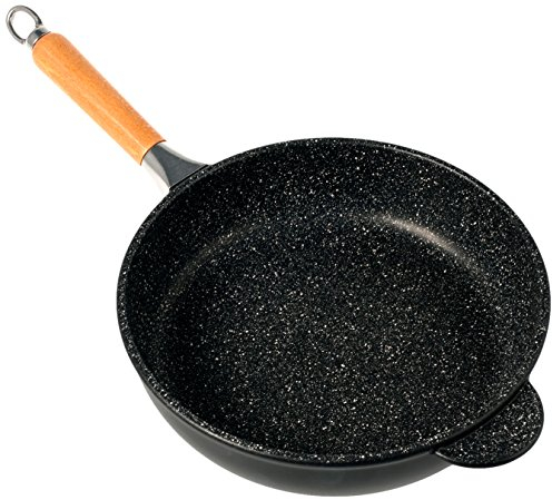 Home Pietra Padella Alta Antiaderente con Manico, Pietra, Nero, 28 cm