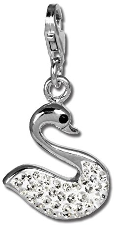 SilberDream weiß Charm Schwan Zirkonia 925 Silber Damen Charmsanhänger GSC523W Silber Charmsschmuckanhänger