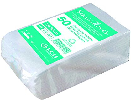 LCH Sensigloves Gants de Toilette jetables Sachet de 50 Pièces