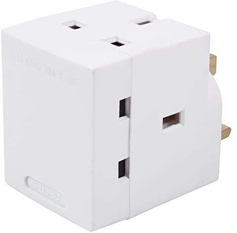 PRO-ELEC SL675 3 Way 13Amp Socket Adapter - 3 Plug Sockets, White
