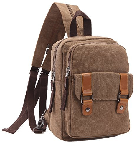 Arbag Kleiner süßer Rucksack Vintage Casual Canvas Schultertasche Daypack, coffee (Braun) - 8528bag-Coffee