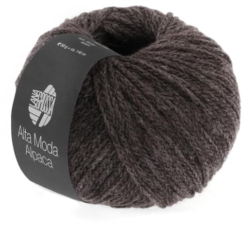 LANA GROSSA Alta Moda Alpaca | Kettengarn aus Alpaka (Baby) | Handstrickgarn aus 90% Alpaka (Baby), 5% Schurwolle (Merino) & 5% Polyamid | 50g Wolle zum Stricken & Häkeln | 140m Garn 10
