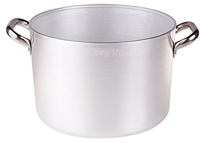 Pentole Agnelli Alluminio ALMA104B45 Linea 3mm Casseruola Altissima con 2 Manici, 45 cm, Acciaio