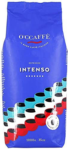 O'CCAFFÈ Espresso Intenso, 1000g ganze Bohne | Traditionell itialienischer Kaffee | besonders dauerhafte Crema aus 100% Robusta
