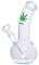 Bong Green XXX Amsterdam Leaf Glasbong Tabakpfeife 18cm hoch 36mm Ø 14,5er Schliff und Chillum - Inklusive Sieb - Für den Gebrauch von Tabakwaren