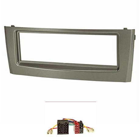 tomzz Audio 2414-032 Radioblende Set kompatibel mit FIAT Grande Punto Typ 199 Bj.2005-2009 grau mit Radioadapter ISO