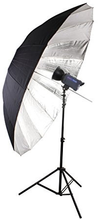 Bresser Fotostudio SM-09 Jumbo Reflexschirm (1,8m) Silber/schwarz
