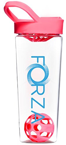 FORZA FITNESS Shaker Mixball - Avec boule de mixage pour substituts de repas, sachets hyperprotéinés - 700ml – Rose