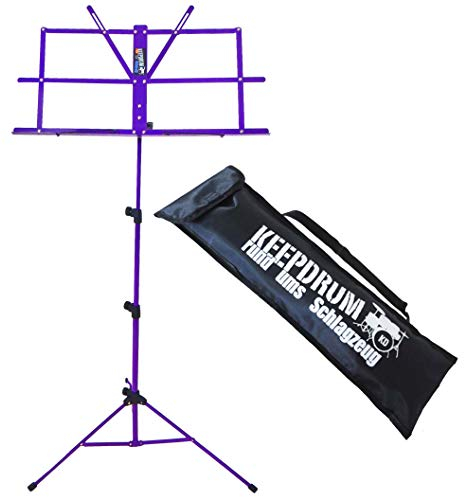 keepdrum MUS2 FL Notenstaender Lila Flieder Notenpult kindgerecht +Tasche