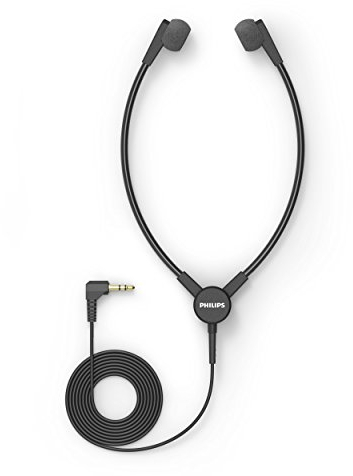 Philips ACC0233 Wiedergabe-Stethoskop Kopfhörer Diktier- und Wiedergabesysteme ohne Gelenk und Einohrbügel, 3.5 mm Klinkenstecker, Anthrazit