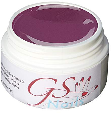 GS-Nails UV Farb-Gel für Nail-Art & Nagel-Design - 5 ml UV-härtendes Cover-Gel - Nail-Gel - selbstglättendes Nagel-Gel - Schlamm Lila 11