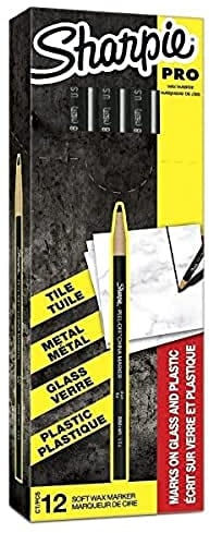 Sharpie Peel-Off-Porzellanmarker | feine Spitze | schwarz | Schreibt auf Glas, Porzellan und Plastik | 12 Stück Wachsmarker