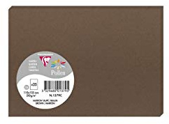 Clairefontaine 1379C Packung mit 25 Karten Pollen in Format C6, 110 x 155mm, 210g, Braun