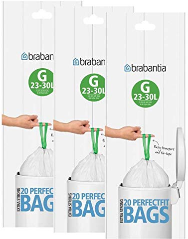 Brabantia Sacs poubelles type G, 30 litres (lot de 3 paquets)