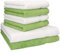 Betz 6-TLG. Handtuch-Set Premium 100% Baumwolle 2 Duschtücher 4 Handtücher Farbe weiß und apfelgrün