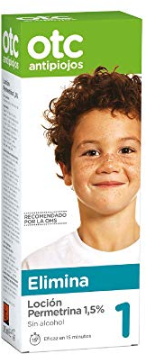 OTC Antipiojos - Loción con Permetrina 1,5% para Eliminar Piojos en 15 Minutos, incluye Gorro + Lendrera - 125 ml