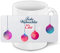 Weihnachtstasse mit Namen Elsa und modernem Motiv mit Weihnachtskugeln und Schneeflocken - Tasse zu Weihnachten