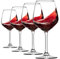 Paksh Novelty Lot de 4 verres à vin rouge italien, 532 ml, sans plomb, transparents