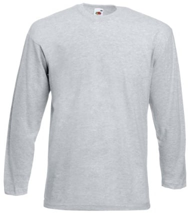 Fruit of the Loom Men's Cotton Value Long Sleeve T Shirt Heather M