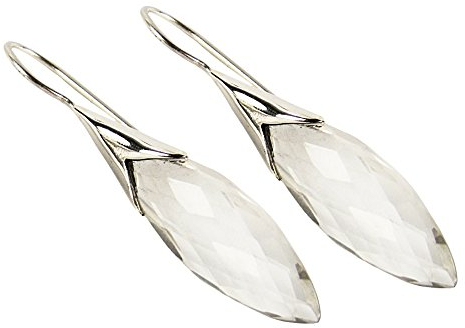 UNIQUE exklusive Jugendstil Ohrhänger Bergkristall Tropfen Crystal Clear eingefasst in 925 Sterling Silber nickelfrei 13 Karat in Juweliers- Qualität