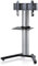 VCM TV Standfuß mit Zwischenboden | Alu Fernseh Ständer | Maße ca. H. 125 x B. 90 x T. 72 cm - Stadino Mini Silber