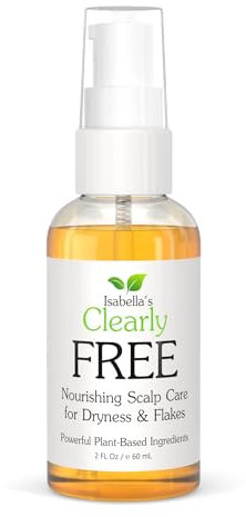 Isabella’s Clearly Free, Best Natural Anti Dandruff Oil, Itch Relief for Dry Itchy Flaking Scalp with Jojoba, Cedarwood, Manuka, Tea Tree Oils.