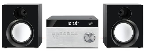 iLive Electronics Wireless Home Stereo System, with CD Player and AM/FM Radio, Includes Remote Control (iHB227B),Black/Silver