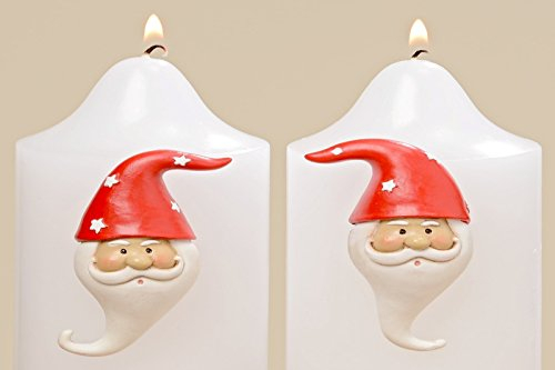 BOLTZE Kerzenstecker Rino Kerzenverzierung Nikolaus Santa Wichtel 2er Set