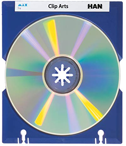 HAN CD-Träger MÄX-Tray, praktisch und professionell, für 1 CD, mit Beschriftungsetiketten, 10er Packung, 9201-14, blau