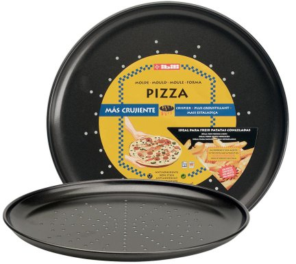 Ibili 821928 Moule à Pizza 28 cm antiadhésif, Noir