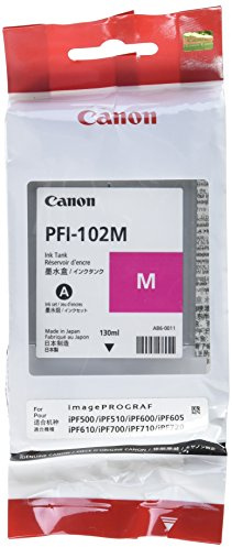 Canon PFI-102M Ink Tank Pigment Magenta Magenta Tintenpatrone - Tintenpatrone für Drucker, Magenta, Tintenstrahl, 130 ml